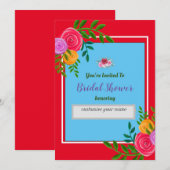 ウェディングシャワー 花飾り 招待状 (正面/裏面)