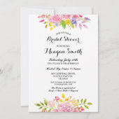 ウェディングシャワー 花 ピンクのきれいな招待状 招待状 (正面)