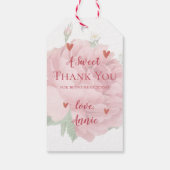 ウェディングシャワー 花 フレッシュ ブッシュピンク ありがとうございます ギフトタグ (裏面)