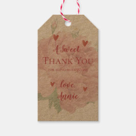 ウェディングシャワー 花 フレッシュ ブッシュピンク ありがとうございます ギフトタグ