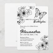 ウェディングシャワー 蝶々 ガーデン インビテーション (正面/裏面)