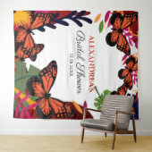 ウェディングシャワー 蝶々 花の背景タペストリー タペストリー (インサイチュ(横))