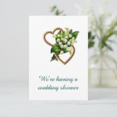 ウェディングシャワー、谷のリリー、ハート 招待状 (スタンド正面)