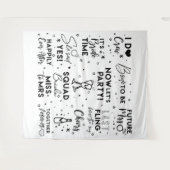 ウェディングシャワー 黒文字 フォトブース 背景 バナー タペストリー (正面(横))