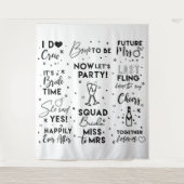 ウェディングシャワー 黒文字 フォトブース 背景 バナー タペストリー (正面)