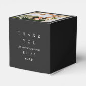 ウェディングシャワー 黒 パーソナライズ フォト サンクス フェイバーボックス (裏面サイド)
