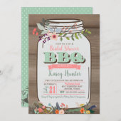 ウェディングシャワー BBQ メイソンジャー招待状 招待状 (正面/裏面)