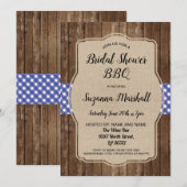 ウェディングシャワー BBQ 招待状 ギンガム バルーン 招待状 (正面/裏面)