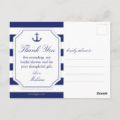 ウェディングシャワー nautical アンカー 花の感謝カード ポストカード (裏面)