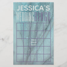 ウェディングシャワーBINGOターコイズとラベンダー