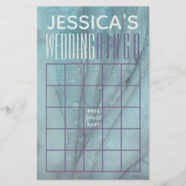 ウェディングシャワーBINGOターコイズとラベンダー チラシ