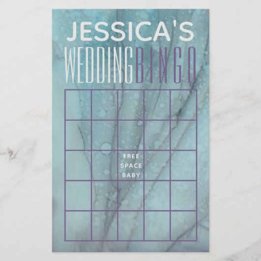 ウェディングシャワーBINGOターコイズとラベンダー チラシ (正面)