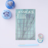 ウェディングシャワーBINGOターコイズとラベンダー チラシ (シングル)