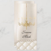 ウェディングシャンデリア照明 アイボリーパール メニューカード メニュー (正面/裏面)