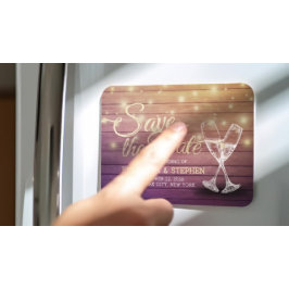 ウェディングシャンパングラスウッドライト マグネット