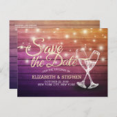 ウェディングシャンパングラスウッドライト 案内ポストカード (正面/裏面)