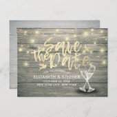 ウェディングシャンパングラスウッドライト 案内ポストカード (正面/裏面)