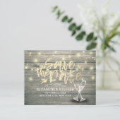 ウェディングシャンパングラスウッドライト 案内ポストカード (スタンド正面)