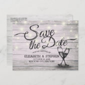 ウェディングシャンパングラスウッドライト 案内ポストカード (正面/裏面)