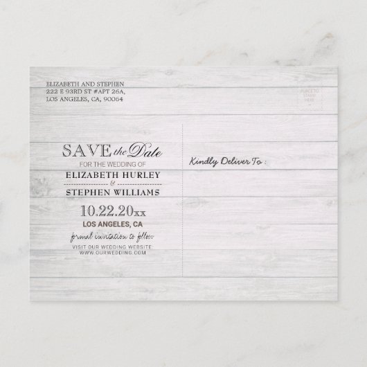 ウェディングシャンパングラスウッドライト 案内ポストカード (裏面)