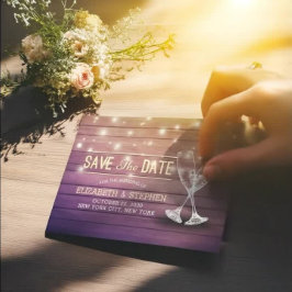 ウェディングシャンパングラスウッドライト 案内ポストカード