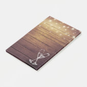 ウェディングシャンパングラス ストリング ライト ラスティック ウッド ポストイット (アングル)