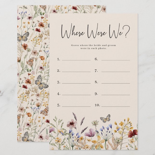 ウェディングシューズ当てゲーム Where Were We Bridal Game (正面/裏面)