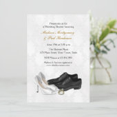 ウェディングシューズ、カップルの結婚前パーティー 招待状 (スタンド正面)