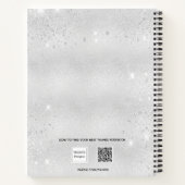 ウェディングシルバーグリッター花嫁写真 ノートブック (裏面)