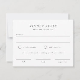 ウェディングシンプルRSVP返信カードと食事の選択肢 セーブザデート