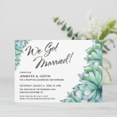 ウェディングスクリプト付　水彩のサボテン 招待状 (スタンド正面)