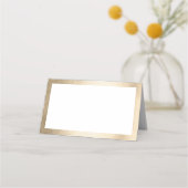 ウェディングスタイリッシュレセプションフェイク高級金ゴールド縁ど プレイスカード (裏面)