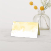 ウェディングスタイリッシュレセプション水色イエロー プレイスカード (裏面)