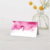 ウェディングスタイリッシュレセプション水色ダークピンク プレイスカード (裏面)