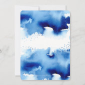 ウェディングスタイリッシュ招待シックな水色ビーチブルー 招待状 (裏面)