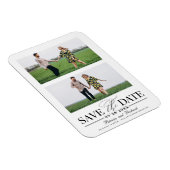 ウェディングスタイリッシュ日付を保存2フォトコラージュ マグネット (右側)