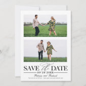 ウェディングスタイリッシュ日付を保存2フォトコラージュ 招待状 (正面)