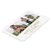 ウェディングスタイリッシュ日付2の写真を保存 マグネット (左側)