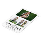 ウェディングスタイリッシュ日付3フォトコラージュを保存 マグネット (左側)