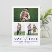 ウェディングスタイリッシュ日付3フォトコラージュを保存 招待状 (スタンド正面)