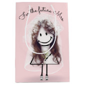 ウェディングスティックガールとブライダルブーケ ミディアムペーパーバッグ (正面)