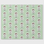 ウェディングスティックガール イン スニーカー ラッピングペーパー (フラット)