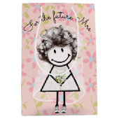 ウェディングスティックガール イン レースドレスとスニーカー ミディアムペーパーバッグ (正面)