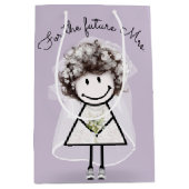 ウェディングスティックガール ラックドレスとスニーカー ミディアムペーパーバッグ (正面)