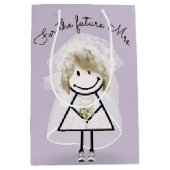 ウェディングスティックガール ラックドレスとスニーカー ミディアムペーパーバッグ (正面)