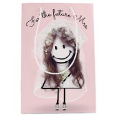 ウェディングスティックガール with ブライダルブーケ ミディアムペーパーバッグ (正面)