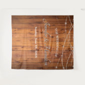 ウェディングストリングライト オールドバーンワッド ルスティックカントリー タペストリー (正面(横))