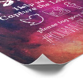 ウェディングスナップハッシュタグギャラクシーネビュラ星座 ポスター (角)