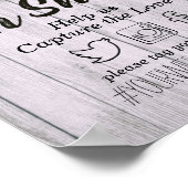 ウェディングスナップハッシュタグ レース ひまわり 木製 ライト ポスター (角)