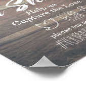 ウェディングスナップ ハッシュタグ ライト ライラックひまわり ウッド ポスター (角)